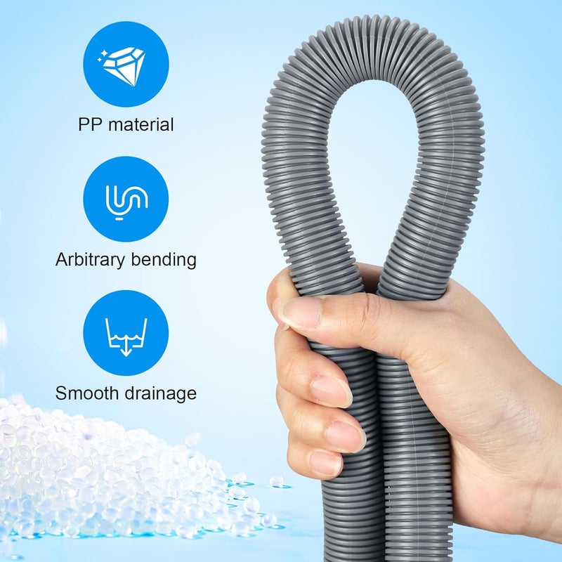 Elyfree Washing Machine Drain Hose, 5 Feet Flexible Washer Drain Hose Extension, Universal Dishwasher Drain Hose Extension Kits Corrugated Washer Hoses W/ 1 Hose 4 Clamps - Image 5